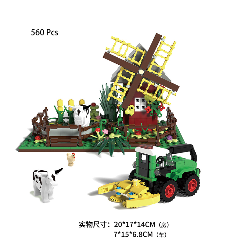 Agriculture Farming Vehicles - Happy Ranch MOC Bouwstenen Speelgoed Boerderijscène