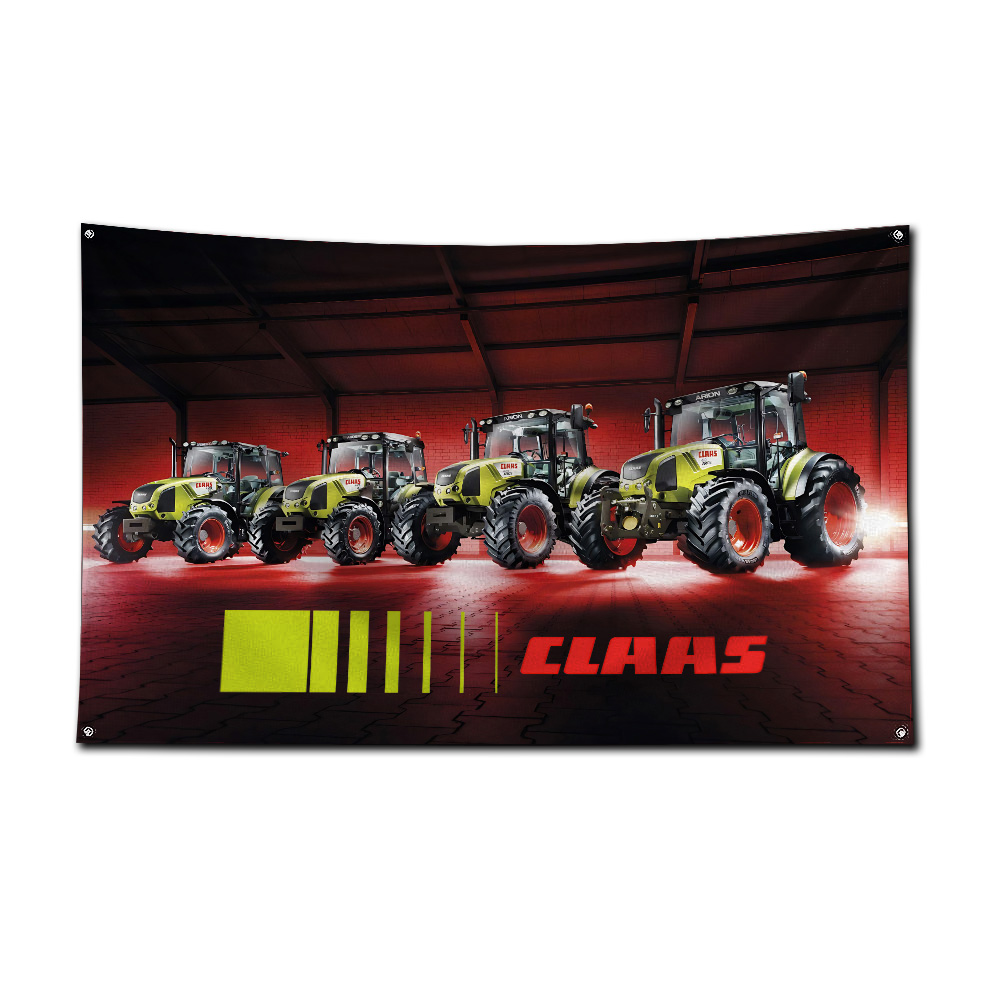 Farming Agriculture Logo - Tractor- en maaidorser-vlag, groene en rode